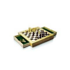 Traditionelles Schachspiel aus Holz, Reiseversion